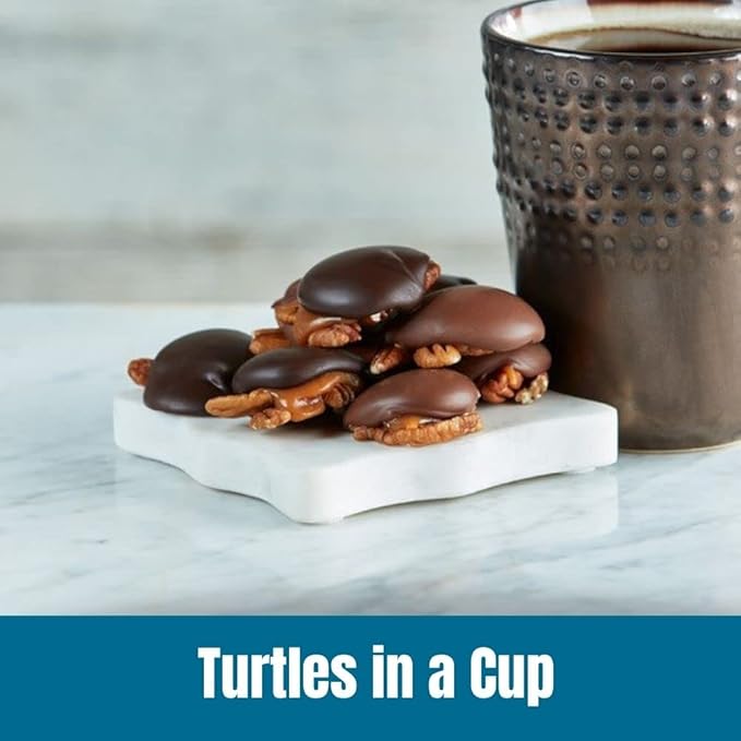 Door County Coffee Turtles in a Cup Flavored Ground - 30 Count Single Serve Cups - Medium Roast - 100% Specialty Arabica - Flavored Gourmet - Caramel and Toasted Pecan