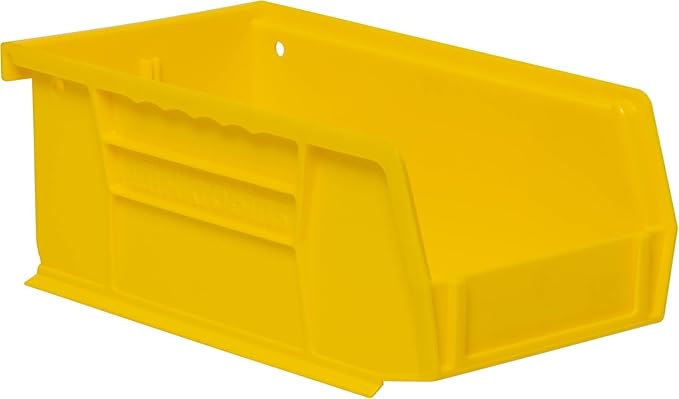 Akro-Mils 30220 AkroBins Plastic Storage Bins, Space-Saving Stackable Bins for Garage, Pantry, Craft Organization, 7-" x 4-" x 3-", Yellow, 24-Pack