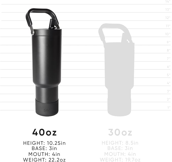 Simple Modern Trek Pivot | 40oz Flip Straw Tumbler with Handle | Water Bottle & Boot | Interchangeable Straw & Chug Lids | Insulated Stainless Steel Jug | Gym Sports Outdoors | Almond Birch