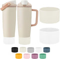 Mity rain 2PCS Protective Silicone Boots for Owala 30oz & 40oz FreeSip Sway Bottles & Tumblers - Accessories for owala, Enhances Stability & Prevents Scratches (Ivory & White)