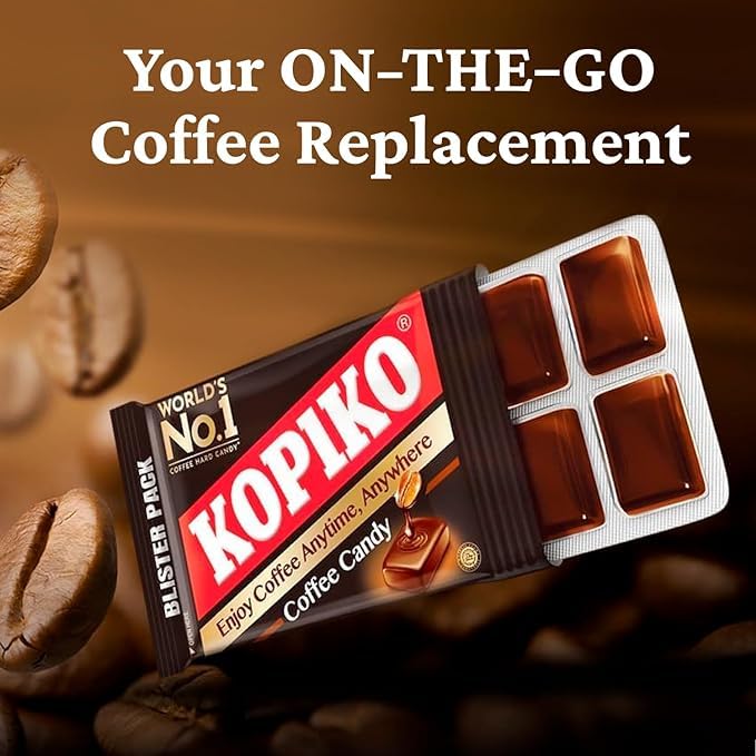 Kopiko Coffee Candy – Bold-Tasty Hard Candy from Indonesia with Real Coffee Extract – A Satisfying Boost for On-the-Go Energy (4-Pack 4.23 oz Each)