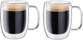 ZWILLING 39500-111 Double Wall Glass Espresso Tumbler, Set of 2, 4.9 fl oz (140 ml), Insulated, Cold and Heat Retention, Double-Wall Construction, Espresso, Demitas Mug, Cup, Microwave Safe