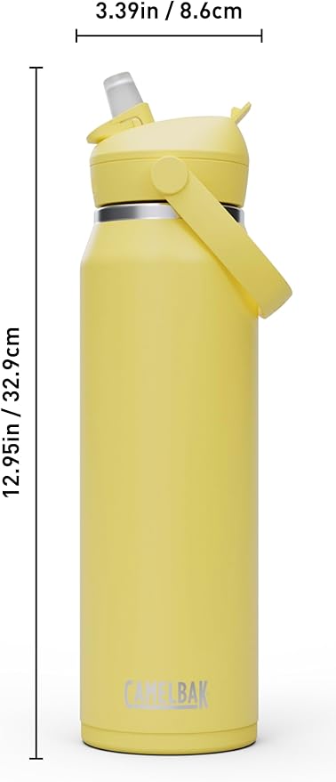 CamelBak Thrive Flip Straw Insulated Stainless Steel Water Bottle Yellow Bloom, 32oz