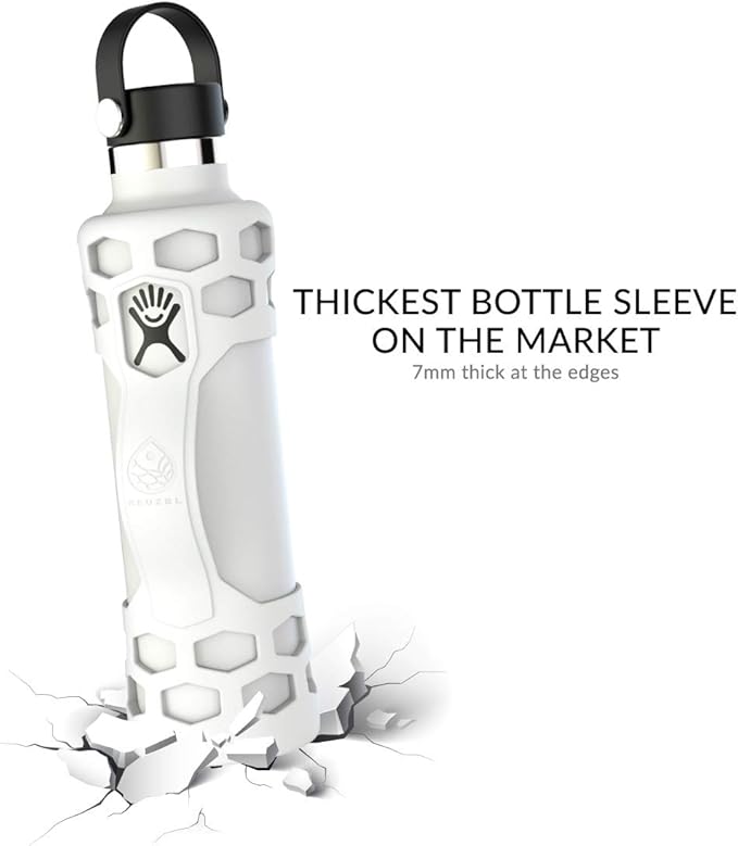 REUZBL Silicone Boot Sleeve Protector with Handle – Compatible with Hydro Flask 40oz, 32oz, 24oz, 21oz – Protective Bottle Bumper for Stainless Steel Water Bottles