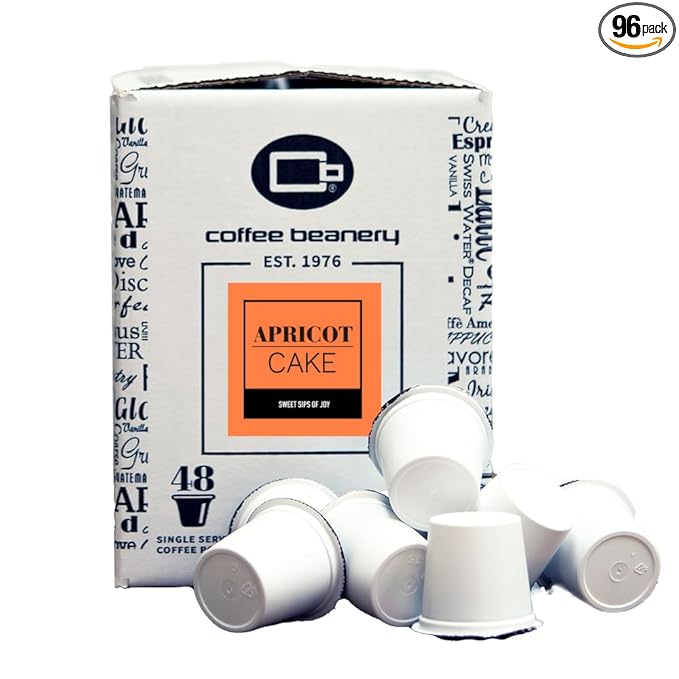 Apricot Cake Coffee Pods by Coffee Beanery | 96ct Bulk Flavored Coffee Pods Medium Roast Coffee