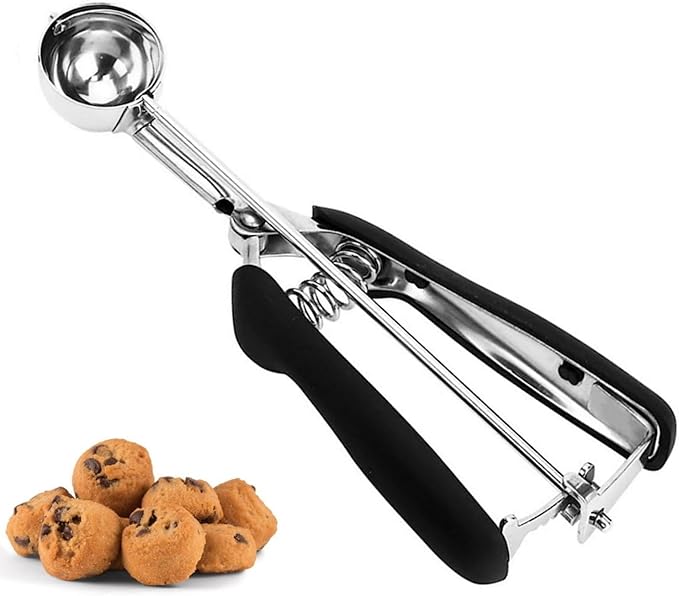Cookie Scoop, Ice Cream Scoop, Mini Cookie Scoops for Baking, 18/8 Stainless Steel Cookie Scooper for Baking, Cookie Dough Scoop, Ice Cream Scooper with Trigger Release, Non-slip Grip(35MM)……