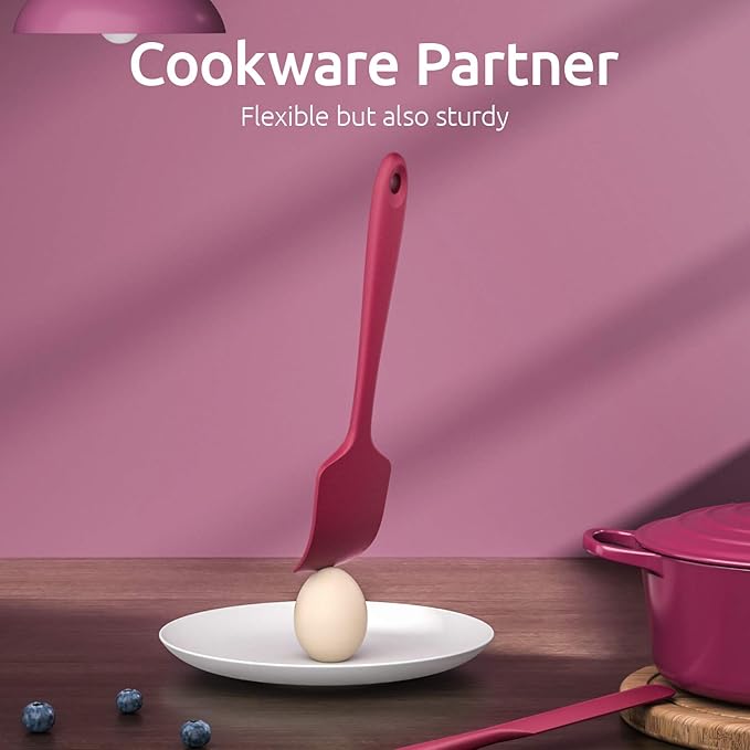 U-Taste Silicone Spatula Set with 480 Degrees Fahrenheit Heat Resistant (Red)