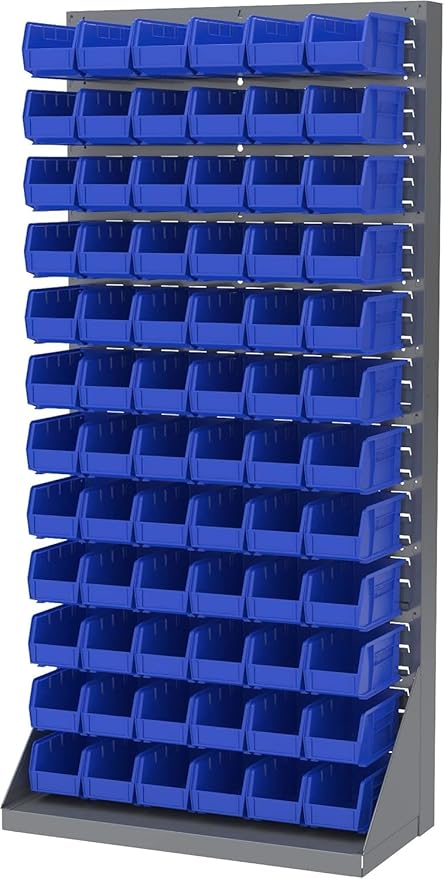 Akro-Mils 30230 AkroBins Plastic Storage Bins, Space-Saving Stackable Bins for Garage, Pantry, Craft Organization, 10.5 "L x 5.5 "W x 5"H, Blue, 12-Pack