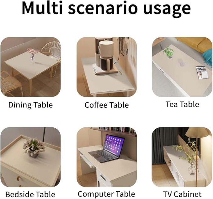 Dining Table Protector Pad for Dining Room Table - Can Be Used On Both Sides Waterproof and Easy to Clean Good Flatness Used for Dining Table(Off White+Light Gray 54x98)