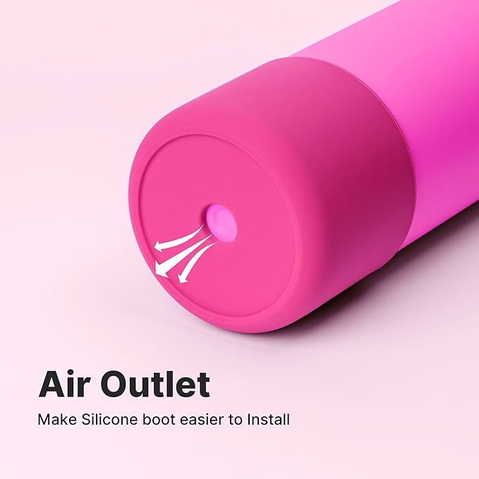 Silicone Boot for Owala 14/16 oz Water Bottle, Anti-Slip Protective Sleeve for Owala 12 oz Kids Tumbler, Boot Bottom Base fit Flip 14 oz Insulated Stainless-Steel Water Bottle (Rose Red)