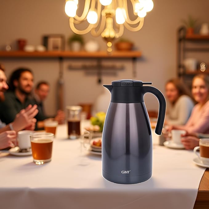 GiNT 2.2L / 74Oz Thermal Coffee Carafe, Insulated Stainless Steel Coffee Carafes for Keeping Hot/Double Walled Vacuum Thermal Carafe (Purple)