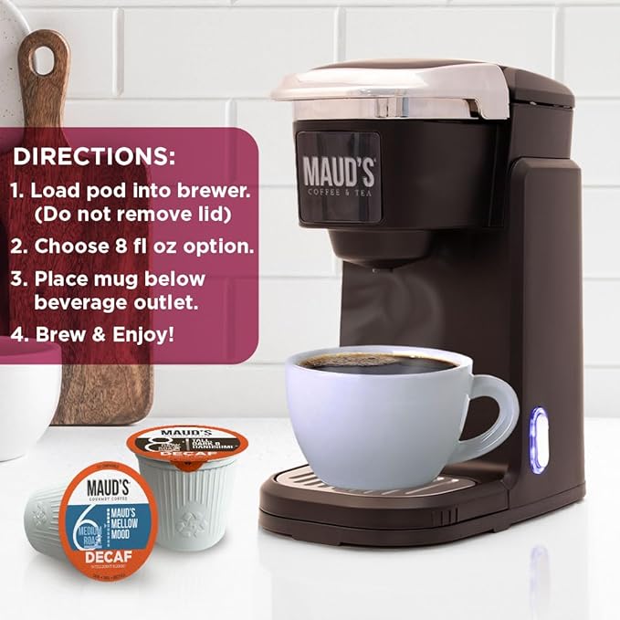 Maud's Decaf Coffee Pods Variety Pack, 80 ct, 9 Assorted Roasts & Flavors, Decaffeinated Medium Roast Coffee in Recyclable Single Serve Pods - 100% Arabica Coffee, Compatible with Keurig K Cups Maker