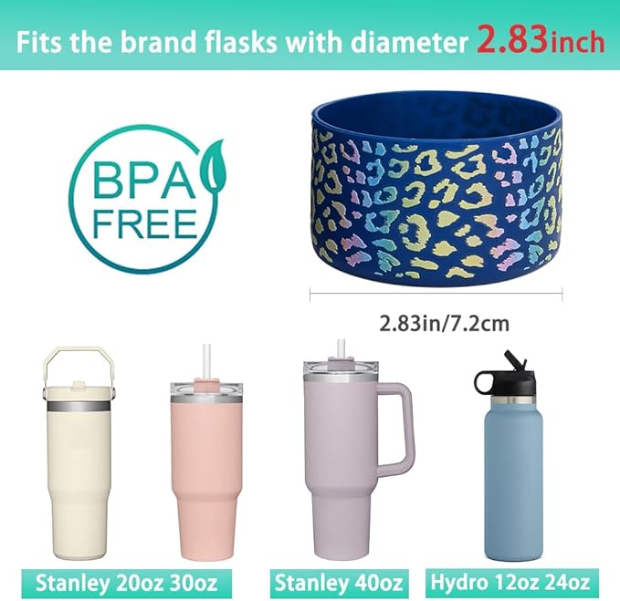 WK IEASON 2 Pcs Tumbler Bottom Protector Boot for Stanley Quencher Adventure 40oz & Stanley IceFlow 20oz 30oz, Stealth Landing-2.83inch Bottom Diameter