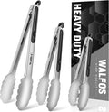 Food Grade Stainless Steel Kitchen Tongs for Cooking,BBQ - 7 ，9 and 12 Inch,Set of 3 Heavy Duty Locking Metal Food Tongs Non-Slip Grip