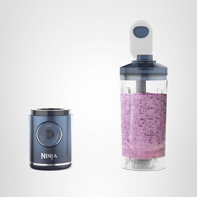 Ninja Blast Max, Portable Blender + Twist & Go, Personal Smoothie, Blend, Ice Crush, 3 Programs, Cordless, 22 oz removable Vessel, Dishwasher Safe, Leakproof, Navy, BC251NV