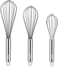 NileHome Stainless Steel Whisk Set 8" 10" 12" Kitchen Whisk Balloon Whisk Kitchen Wisk Wire Whisks for Cooking, Whisking, Blending, Beating, Stirring-3 Pack…