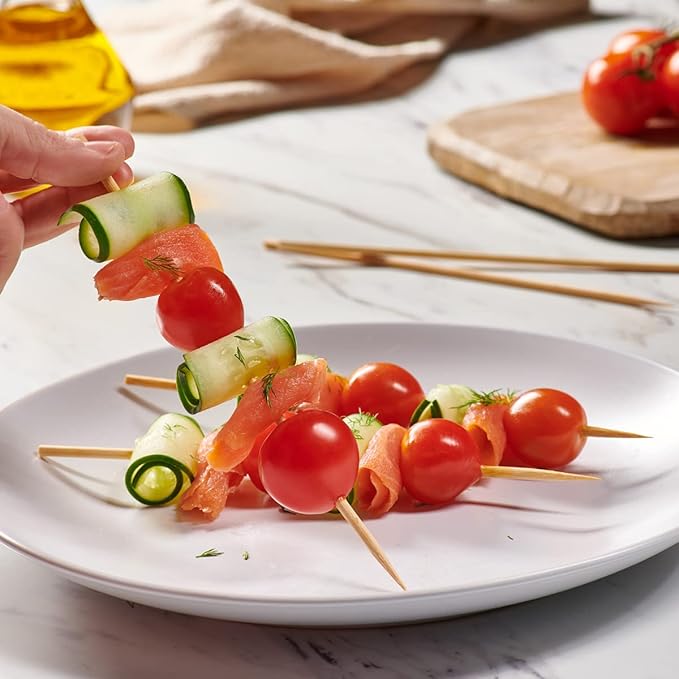 GUSTO [8 Inch - 100 Count] Bamboo Skewers for Shish Kabob, Grilling, Fruits, Appetizers, and Cocktails (Formerly Comfy Package)