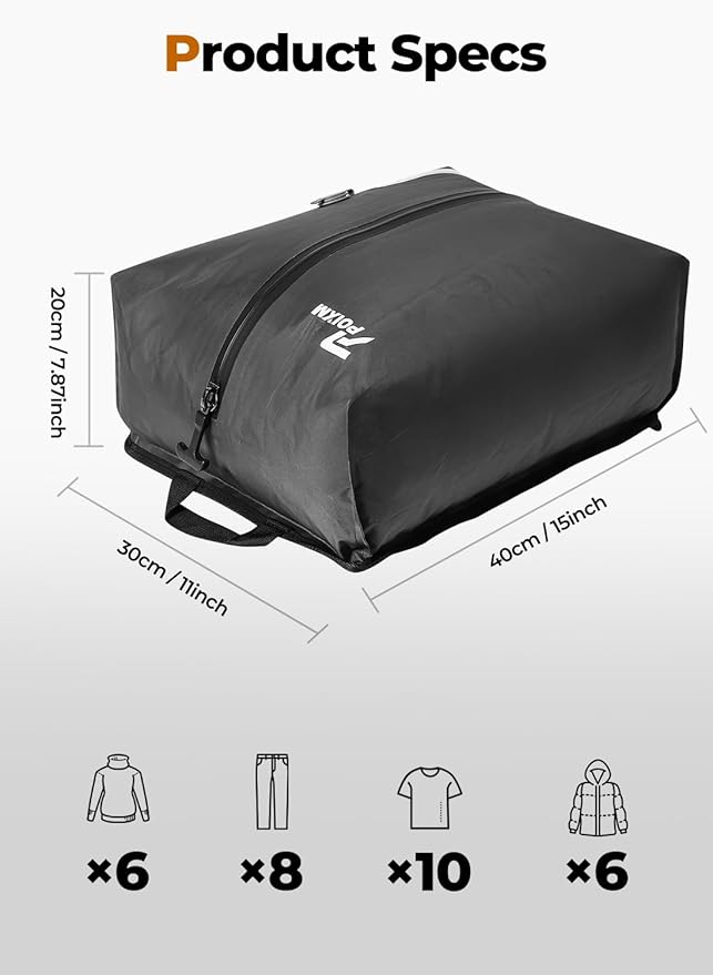 Vacuum Bags for Travel with Wireless Pump, IP67 Waterproof, Reusable Space Saver Compression Bags for Backpack, Suitcase, Home Storage(2 Pack + Pump)