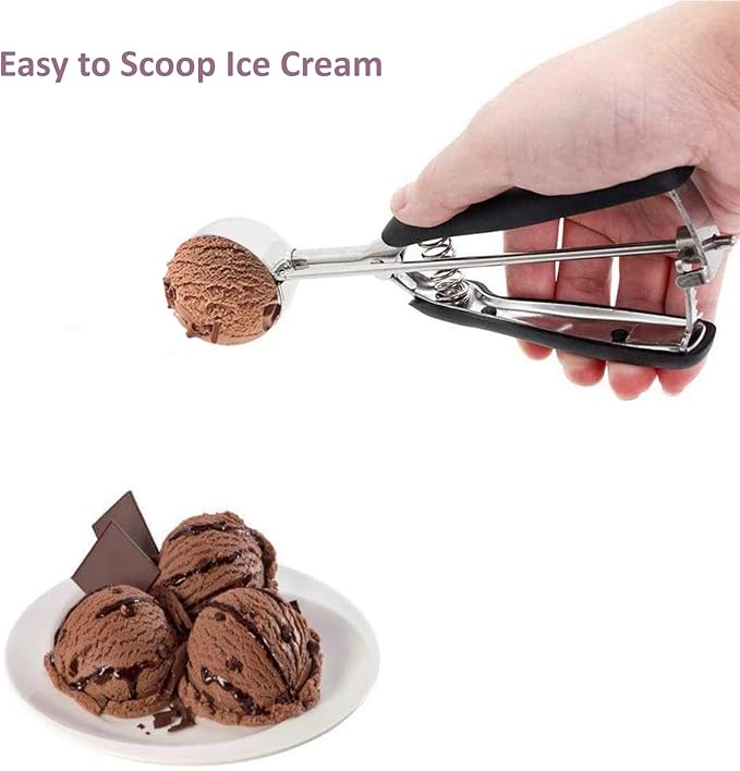 Cookie Scoop, 18/8 Stainless Steel Cookie Scooper, Cookie Scoops for Baking, 1 Tbsp/ 15 ml / 0.5 oz Cookie Dough Scoop, Ice Cream Scooper with Trigger Release, Cookie Scooper for Baking