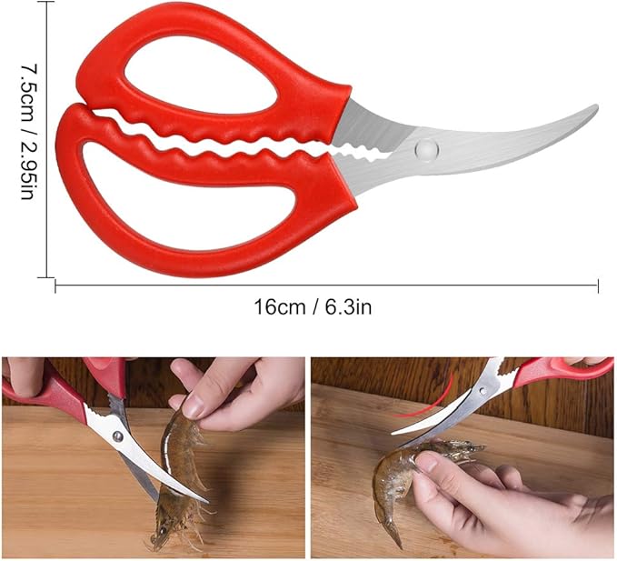 Calary 8Pcs Seafood Scissors Crab Scissors Seafood Shears Multifunctional Crab Leg Crackers and Tools