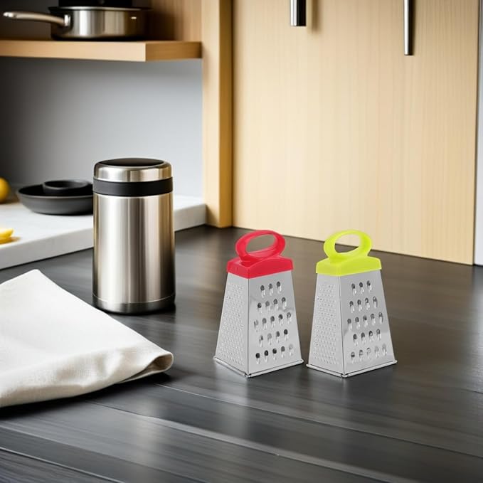 4pcs Mini Cheese Grater: Box Grater Stainless Steel Fine Coarse Handheld Slicer For for Kitchen Cheese Garlic Ginger Vegetable Potatoes