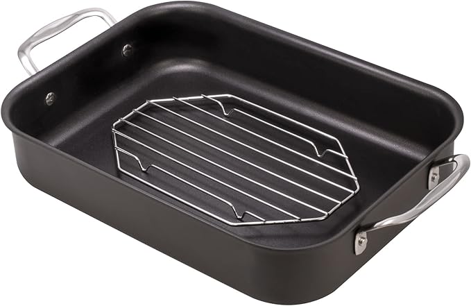 HIC Kitchen Roasting Octagonal Baking Rack, Chrome-Plated Steel Wire, Fits Oval And Smaller Roasting Pans, 10 x 6 x 0.5-Inches
