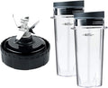 Replacement Parts for Nutri Ninja, Blender 6 Fins Blade Assembly and 2 Pack 16 oz Cup Set for BL770 BL780 BL660 Blender (3.35 inch)