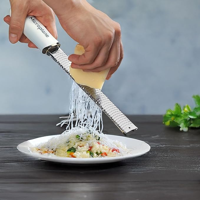 Microplane Premium Classic Citrus Zester Tool and Parmesan Cheese Grater - White