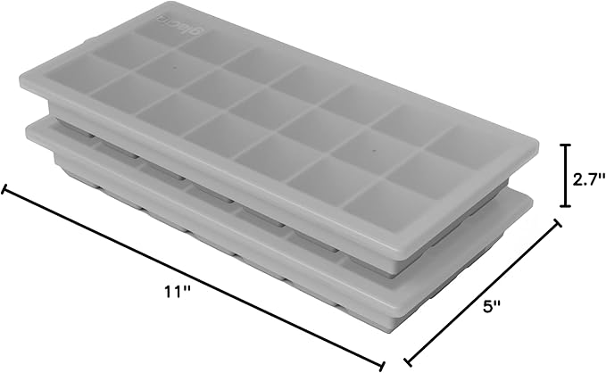 glacio Ice Cube Tray – Small Silicone Molds with Lids, BPA-Free and Flexible for Cocktails and Beverages – Set of 2