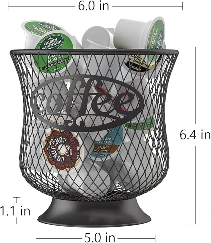 Coffee Pod Holder, Small K Cup Organizer, K Cup Storage for Keuring Espresso Capsule Coffee Creamer, Easy to Refill and Organize for Cafe Bar, Coffee Bar Decor