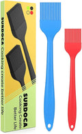 SURDOCA Silicone Pastry Basting Brush - 2Pcs 10 + 8 in Heat Resistant Brush for Baking Cooking Food, BPA Free Kitchen Brush for Sauce Butter Oil, Stainless Steel Core Design for Barbecue BBQ Grilling