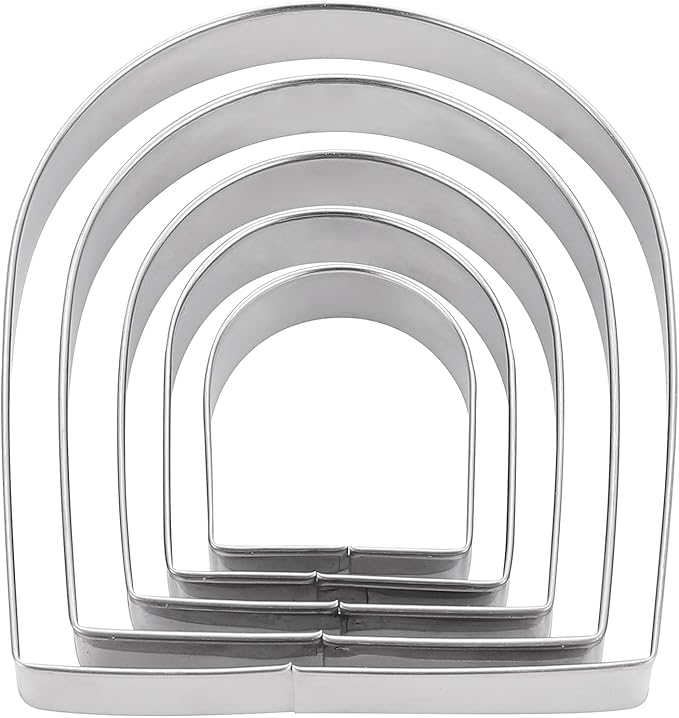 Door Arch Cookie Cutters Set, Stainless Steel, Sandwich and Biscuit Molds Small to Large Size of 1.97‘’/2.56‘’/3.15"/3.94"/4.72"
