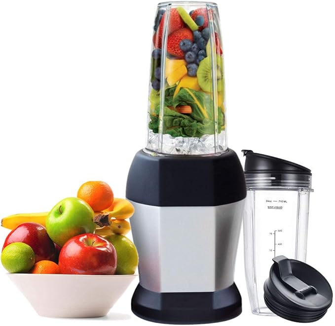 Blender Cups Fit for Ninja, Replacement Parts 24OZ Cups with Sip & Seal Lids, Blender Accessories Compatible with Nutri Ninja Auto IQ Series BL480 BL481 BL482 BL490 BL640 BL680 BL450 BL482(2 Pack)