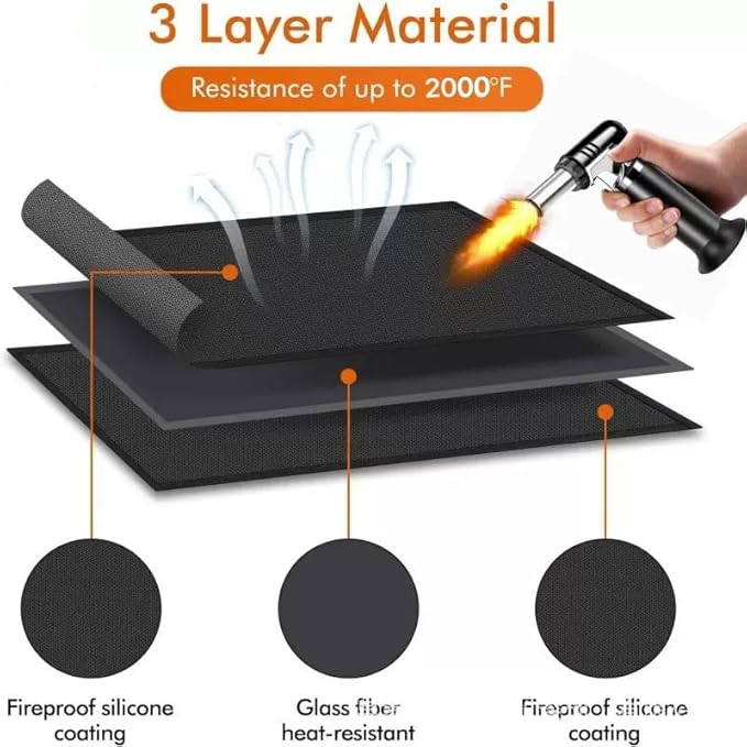 65 x 36 inch Under Grill Mats for Outdoor Grill, Double-Sided Fireproof Grill Pad, Waterproof Oil-Proof Grill Floor Pads Fire Pit Mat, Grill Pads for Outdoor Grill Cooking