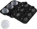 Samuelworld 3D Ice Ball Mold - Silicone Sphere Ice Tray for Cocktails, Whiskey, Unique Design Silicone Ice Tray for Perfectly Round Ice Balls, Stylish Round Ice for Home Bar and Party (Black)