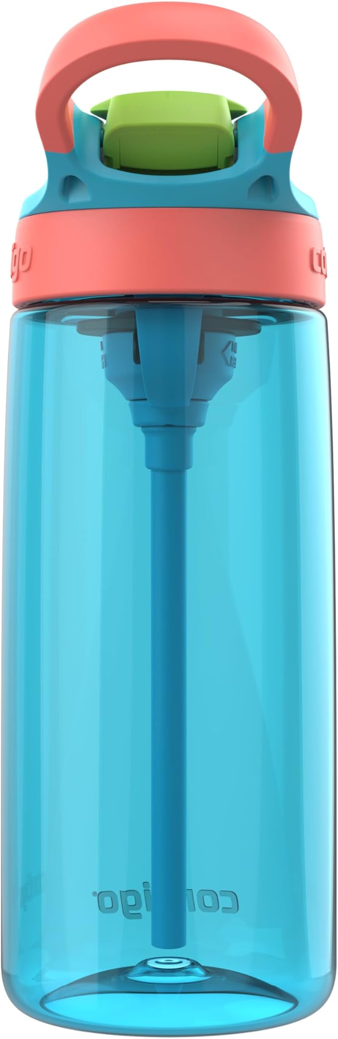 Contigo Kids Cleanable AutoSpout Water Bottle with Pop up-Straw, BPA-Free Plastic, 20oz, Blue Raspberry & Coral