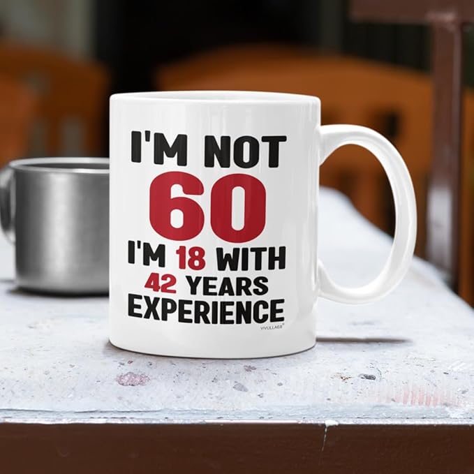 Vivulla68 60th Birthday Coffee Mug - Fabulous 1965 Gifts for Women and Men, Funny Gag Present for Mom, Sister, Sixty Year Old Party Cup, Drinking Mugs for Lady Turning 60 Year of Fabulous