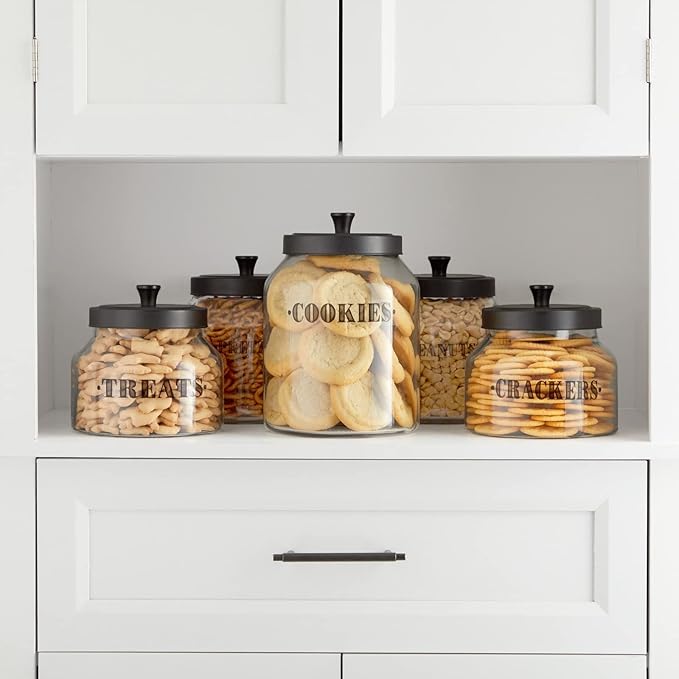 Talented Kitchen Clear Vinyl Pantry Labels for Food Containers - Waterproof & Repositionable for Kitchen Jars - Farmhouse Pantry Organization - Preprinted Baking Labels - Pack of 154, Assorted Sizes