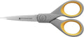 Westcott 13525 5-Inch Pointed Titanium-Bonded Crafting Scissors with Soft Handles, Gray/Yellow