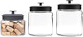Anchor Hocking Montana Glass Jars with Fresh Seal Lids Canister Set, Black Metal, 3-Piece Set
