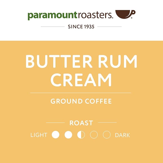 Paramount Roasters, Butter Rum Cream Flavored Ground Coffee, 1-12oz medium roast (Paramount Coffee Company)