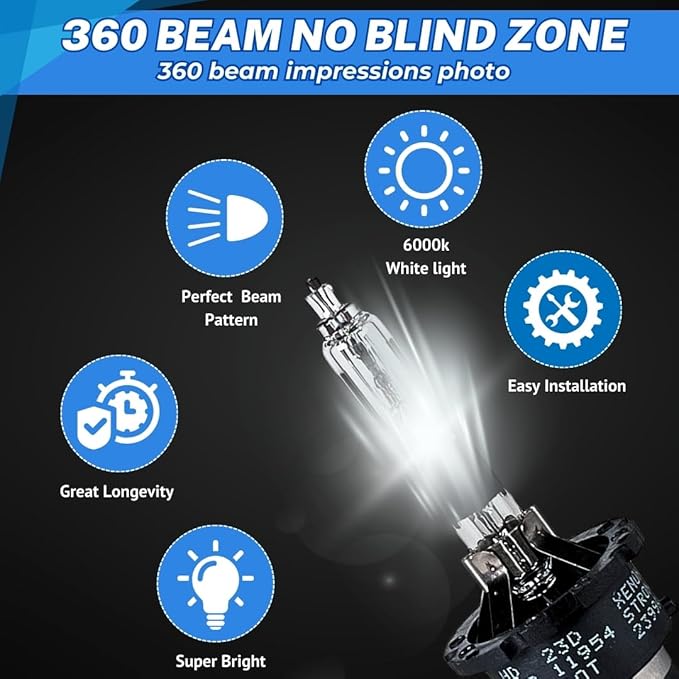 SOCAL-LED LIGHTING D2R 35W Xenon HID Headlight Bulbs - 4300K Warm White - 85126UB 66250 85126WX OEM High Low Beam Direct Replacement - Pack of 2