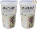 LocknLock Easy Essentials Twist Food Storage lids/Airtight containers, BPA Free, Tall-44 oz-for Pasta, Clear (Pack of 2)
