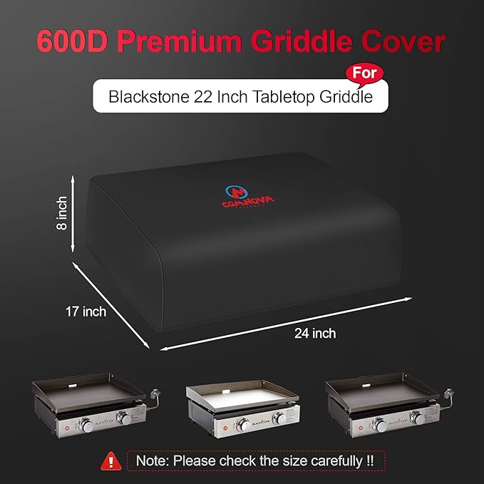 Comnova Griddle Cover for Blackstone 22" Tabletop Griddle - Heavy Duty, Waterproof