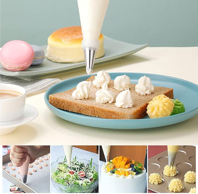 100 Pieces Piping Bags Disposable - Tipless Piping Bags | Pastry Bags | Icing Bags | Frosting Bags for Cake Cookies Baking Decorating