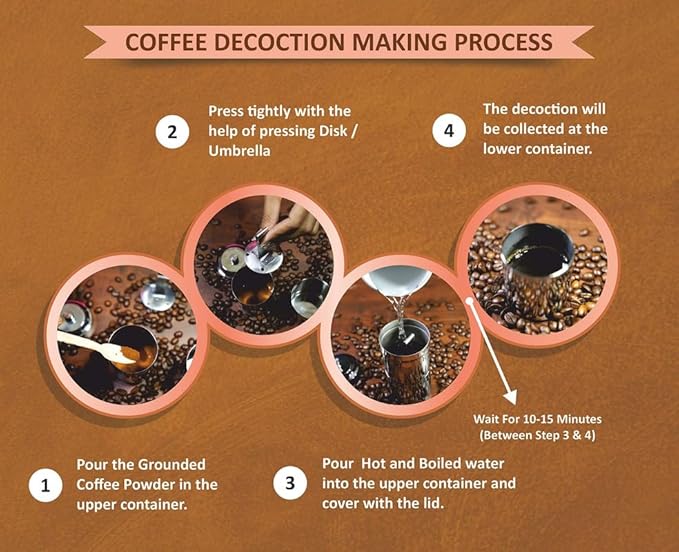 PAJAKA South Indian Filter Coffee Maker 2-4 Cup Mug Madras Kaapi Kappi Drip Decoction Maker Brewer Dripper Stainless Steel Medium Size (200 ML) | Pour Over Coffee Makers for Home & Kitchen