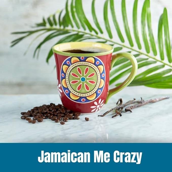 Door County Coffee Jamaican Me Crazy® Flavored Ground - 10 Count Single Serve Cups - Medium Roast - 100% Specialty Arabica - Flavored Gourmet - Rum & Vanilla Flavored