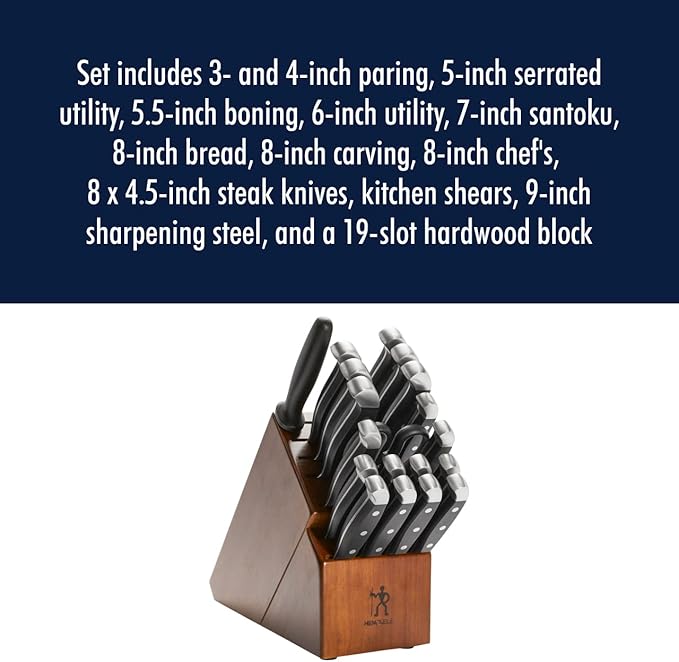 HENCKELS Statement Razor-Sharp 20-Piece White Handle Knife Set, Chef Knife, Bread Knife, German Engineered Knife Informed by over 100 Years of Mastery