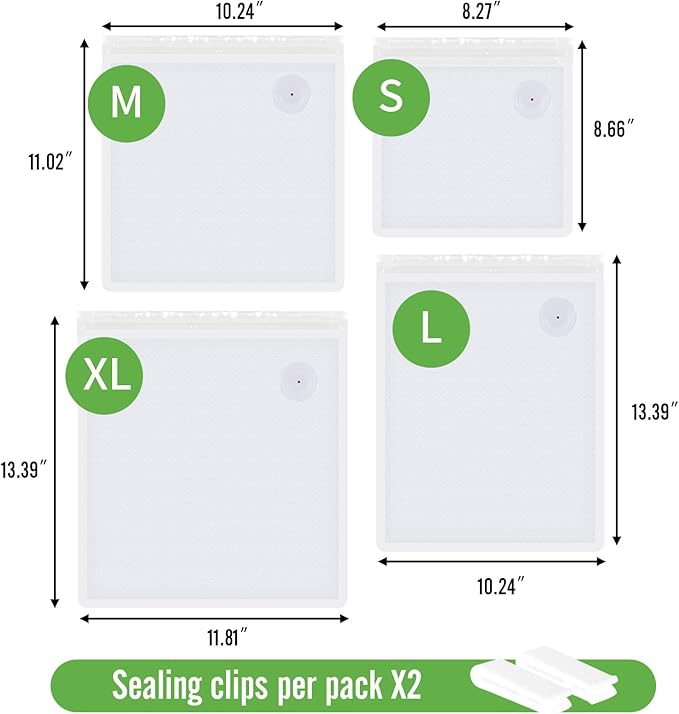 Reusable Vacuum Seal Bags for Food,Food Vacuum Sealer Bags XLarge Size 30 Packs