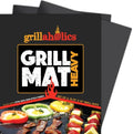 Grillaholics BBQ Grill Mat Heavy - 600 Degree Max Temperature Grilling Sheets - Set of 2 Grill Mats Non Stick - Lifetime Manufacturer Warranty